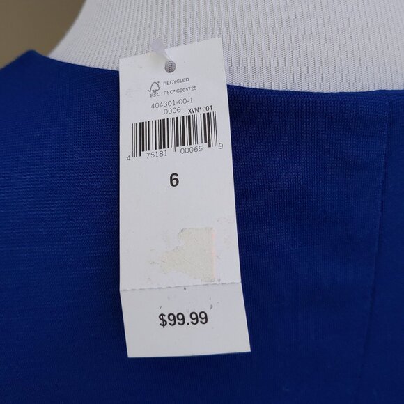 Banana Republic Blue Sheath Dress NWT 305663 Zipper Front Sleeveless Short Solid - Picture 9 of 14